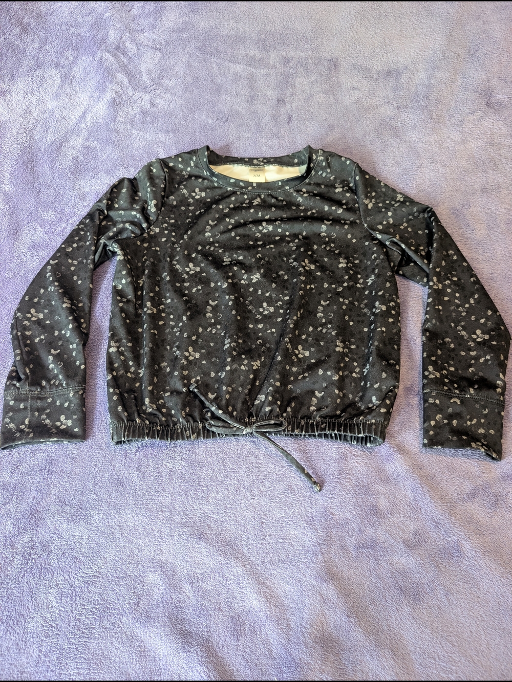 OshKosh B'gosh Black Long Sleeve Pullover with Gray Dot Print